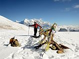 
Jerome Ryan On Dhampus Pass 5257m With Tilicho Peak, Nilgiri North, Nilgiri Central, Nilgiri South, Annapurna, Annapurna Fang, Annapurna South Behind
